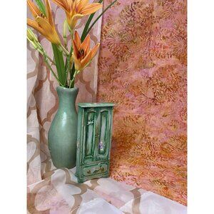 Handpainted floral tall hutch or armoire. Dollhouse Furniture Miniature 1:12
